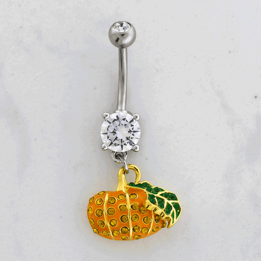 14G Gem Pumpkin Navel Ring