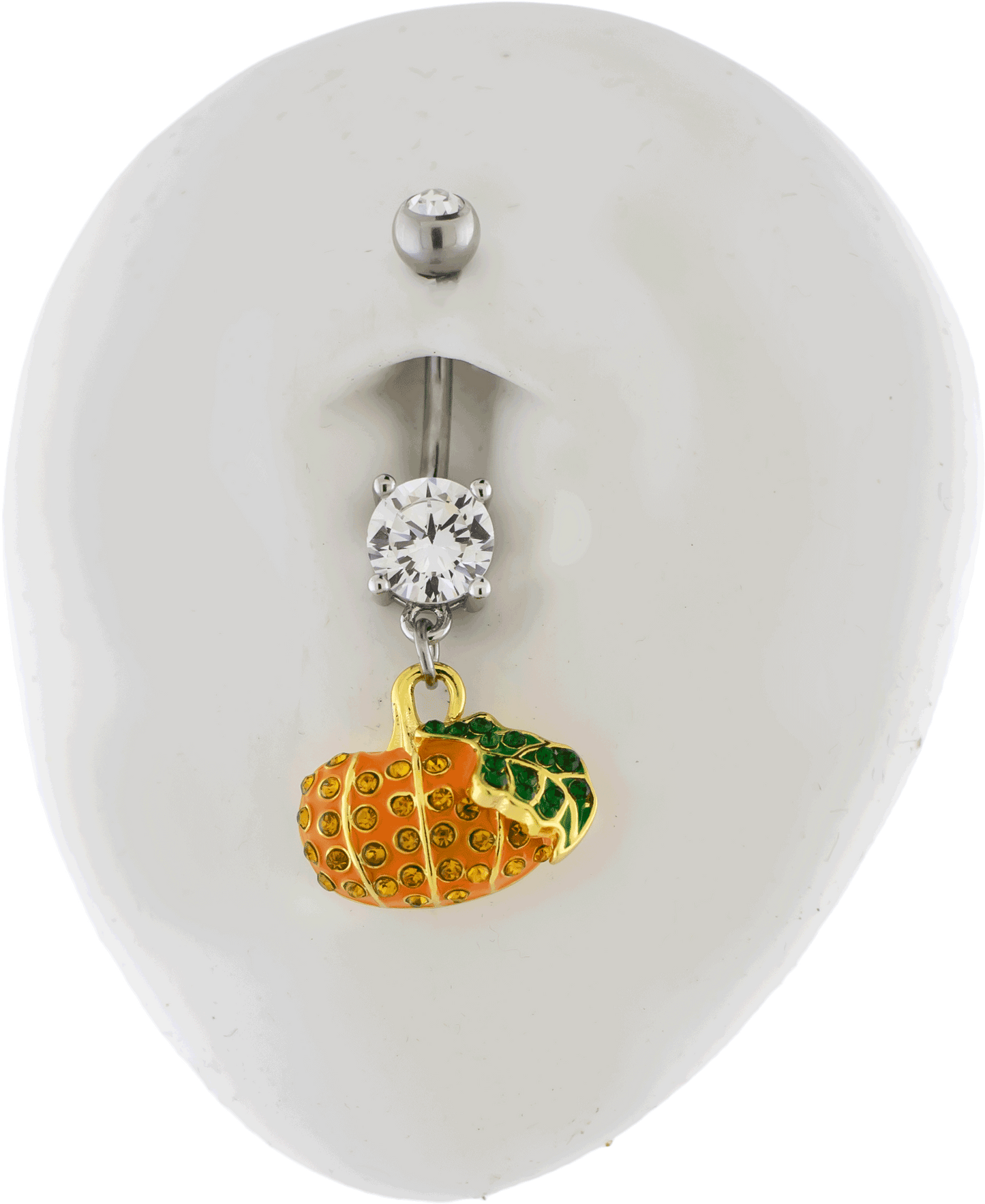 14G Gem Pumpkin Navel Ring