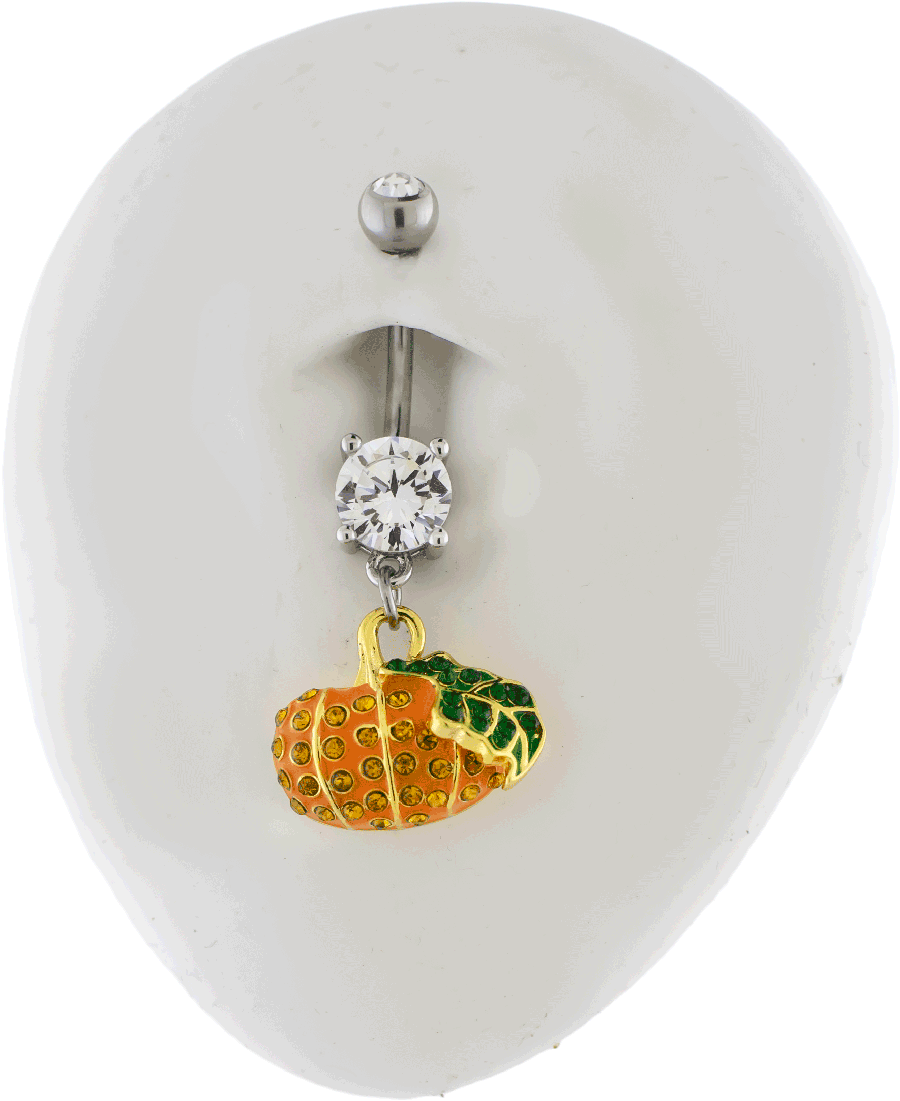 14G Gem Pumpkin Navel Ring