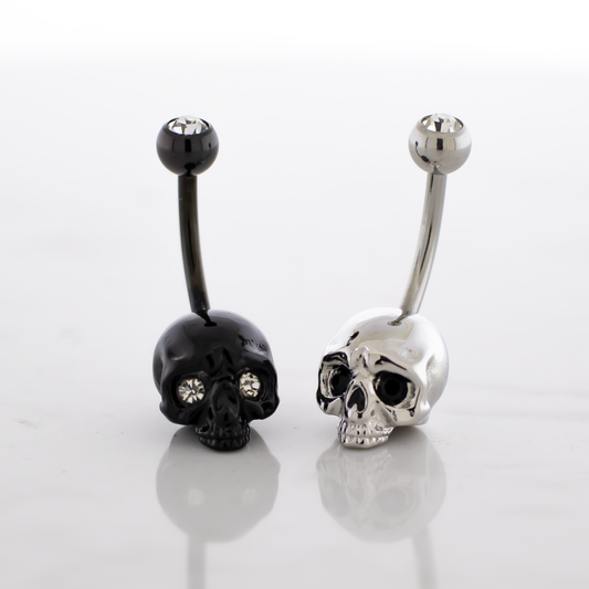 14G Skull Navel Ring - Pierced Addiction