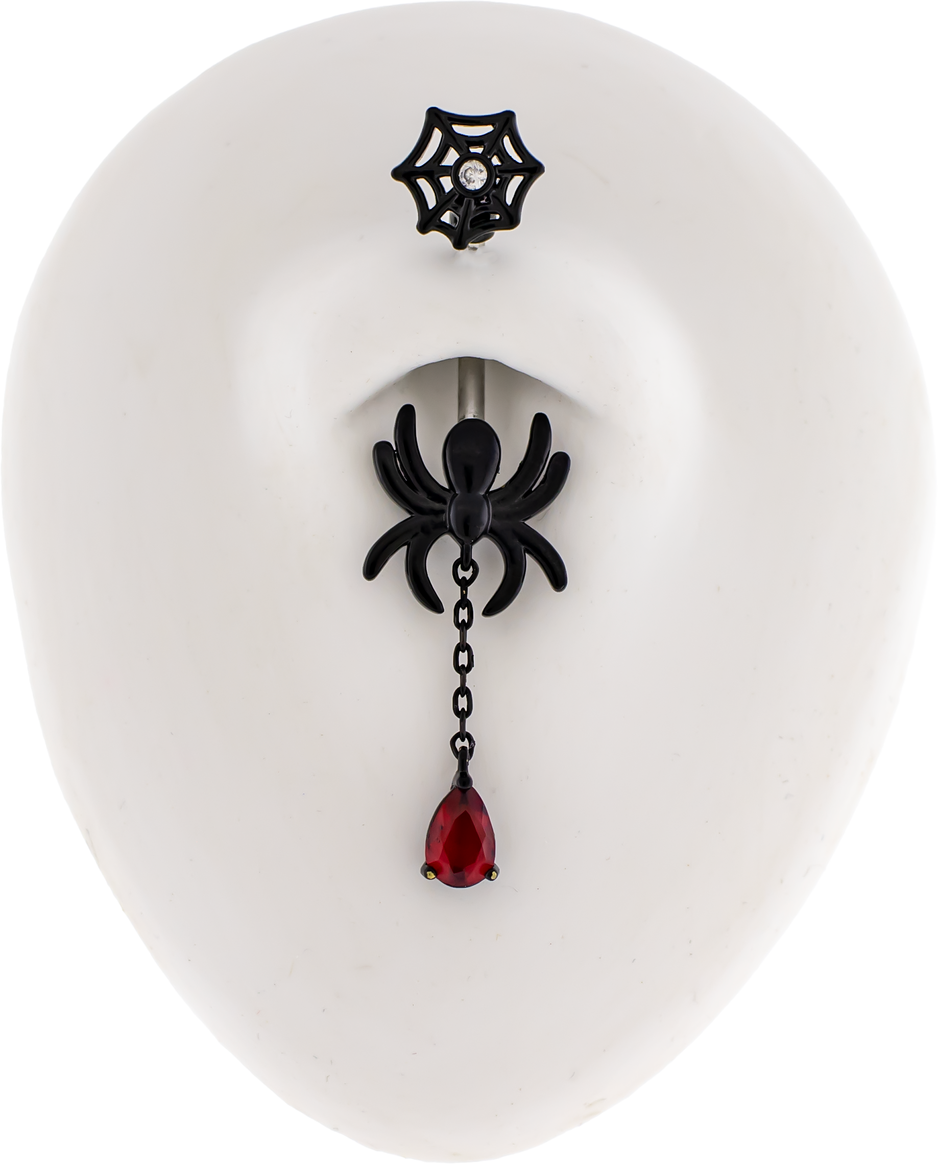 14G Spider Chain Gem Navel Ring - Pierced Addiction