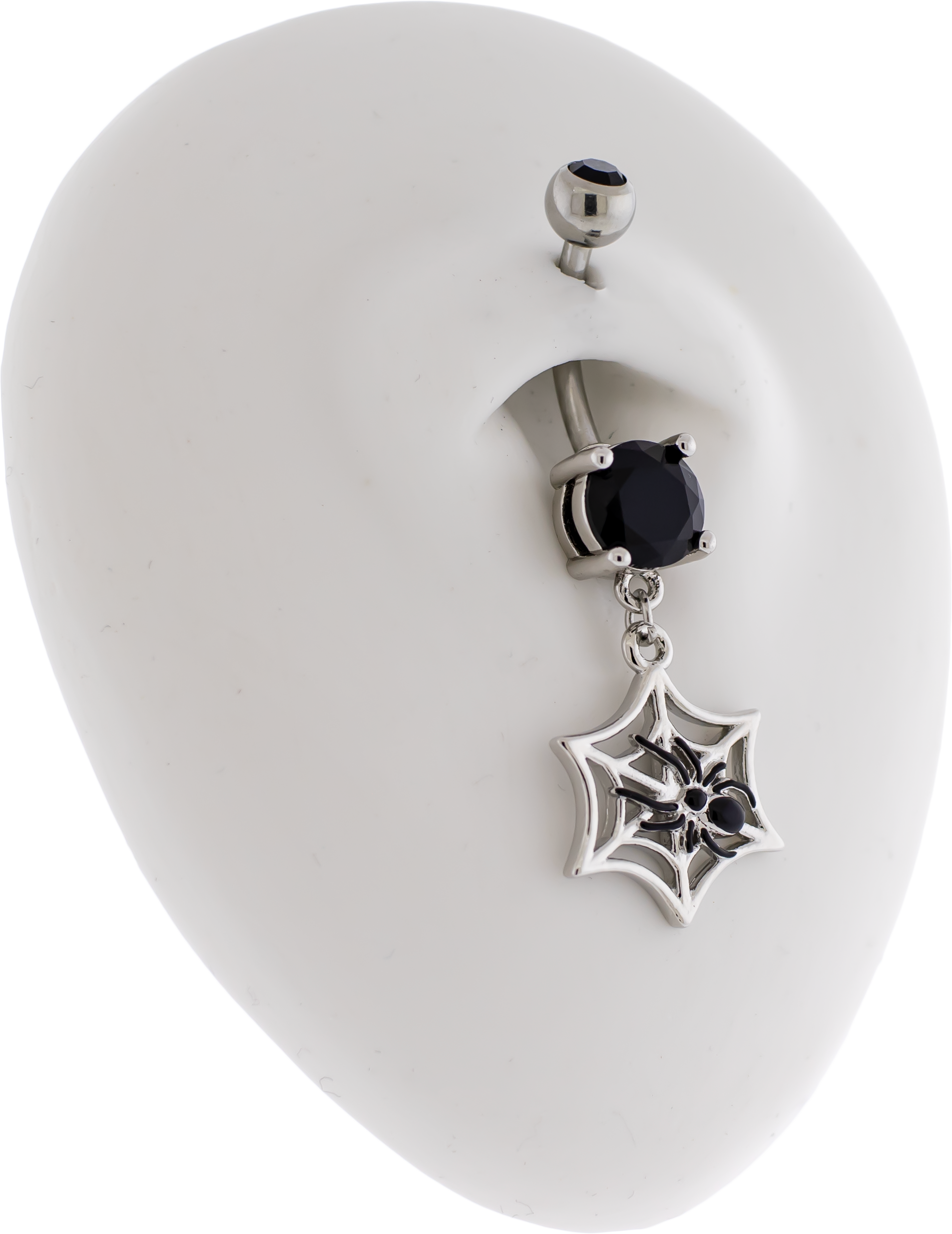 14G Spider w/ Spider Web Navel Barbell - Pierced Addiction