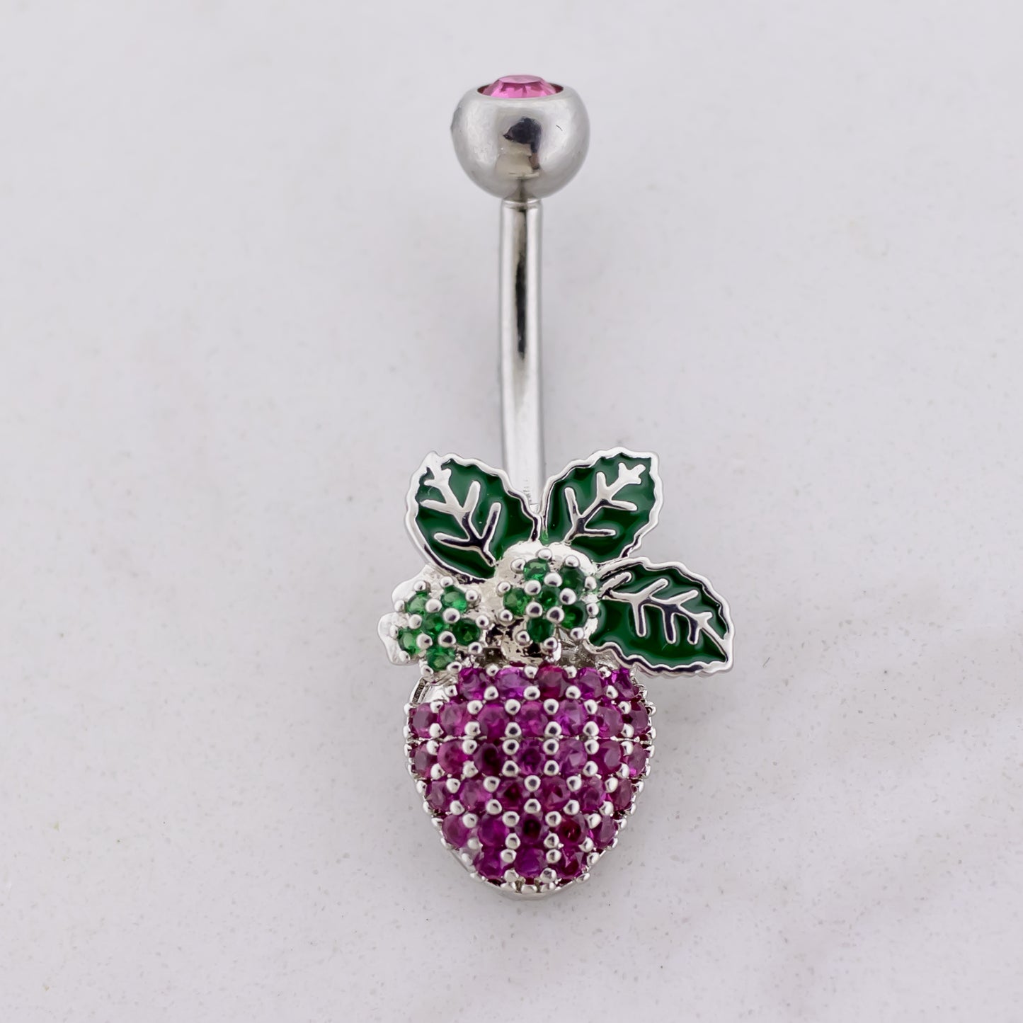 14G Gem Strawberry Navel Ring - Pierced Addiction
