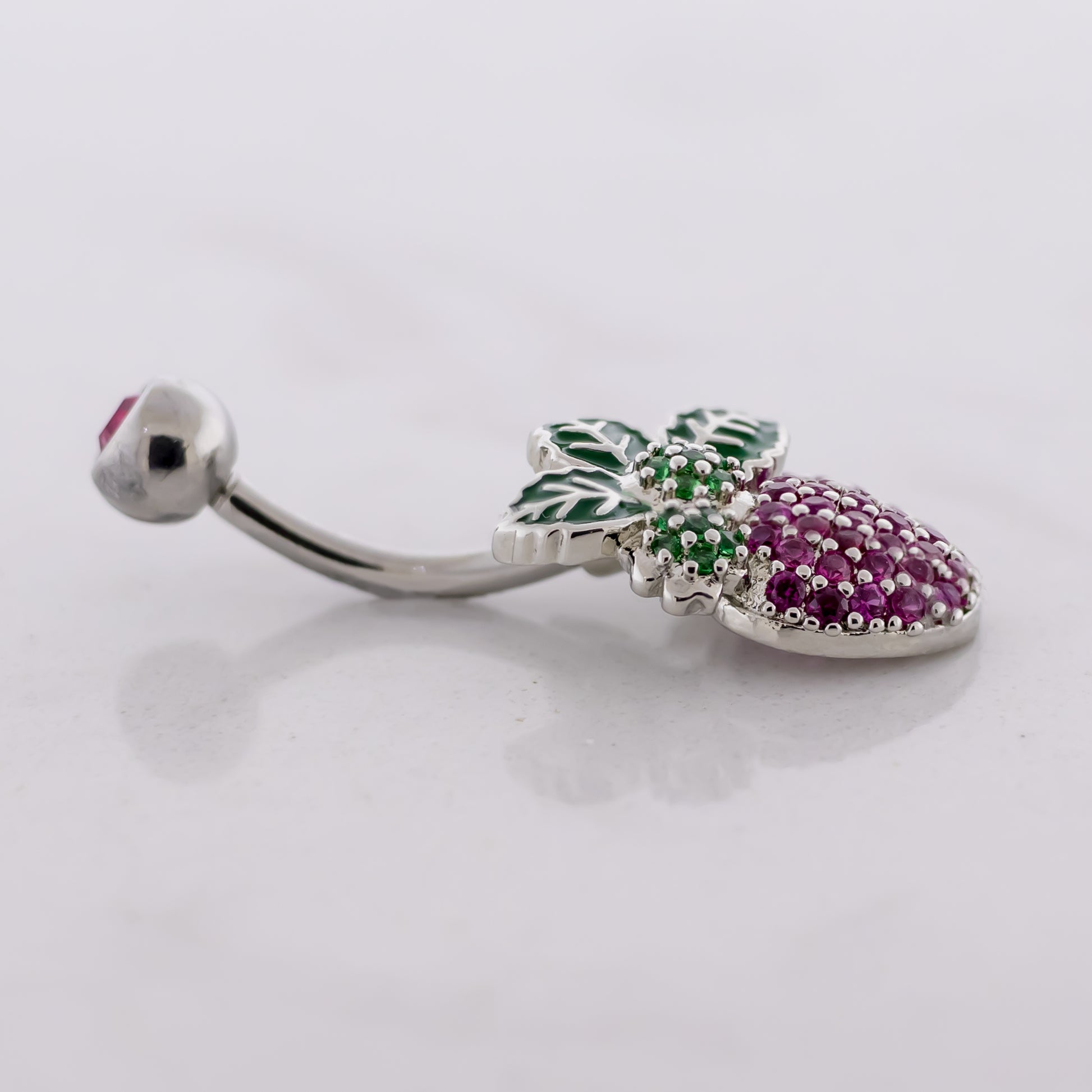 14G Gem Strawberry Navel Ring - Pierced Addiction