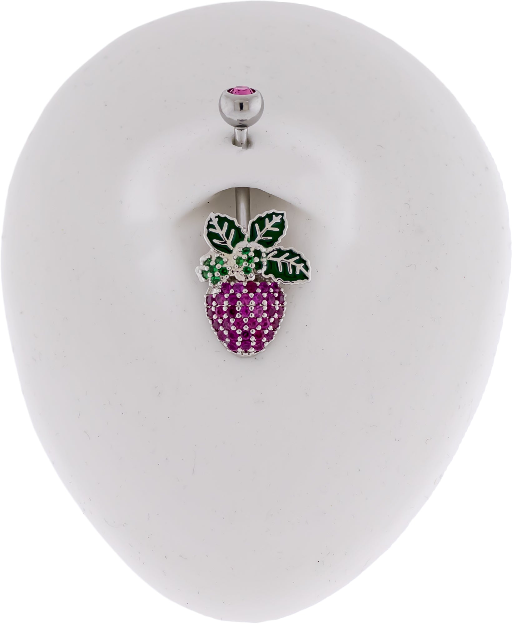 14G Gem Strawberry Navel Ring - Pierced Addiction