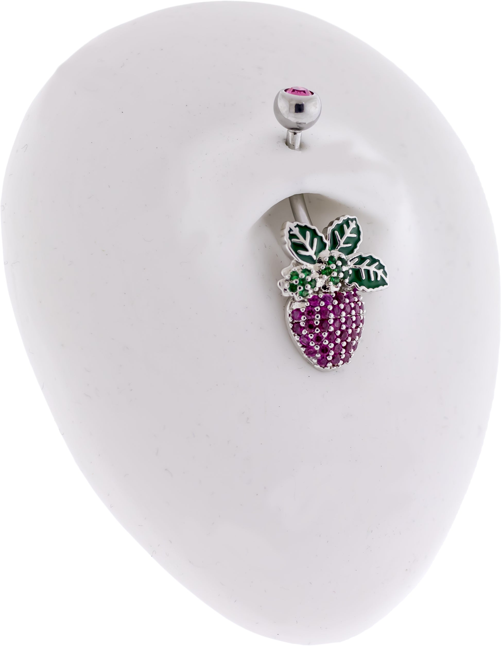 14G Gem Strawberry Navel Ring - Pierced Addiction