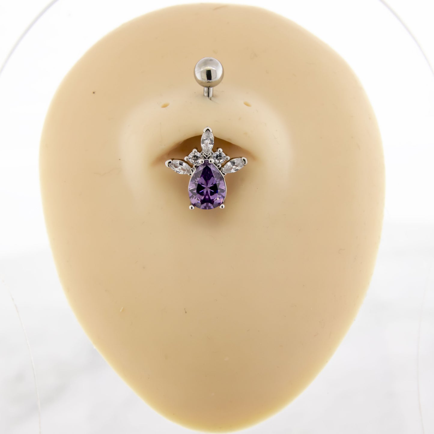 14G Marquise and Oval Gem Navel Ring