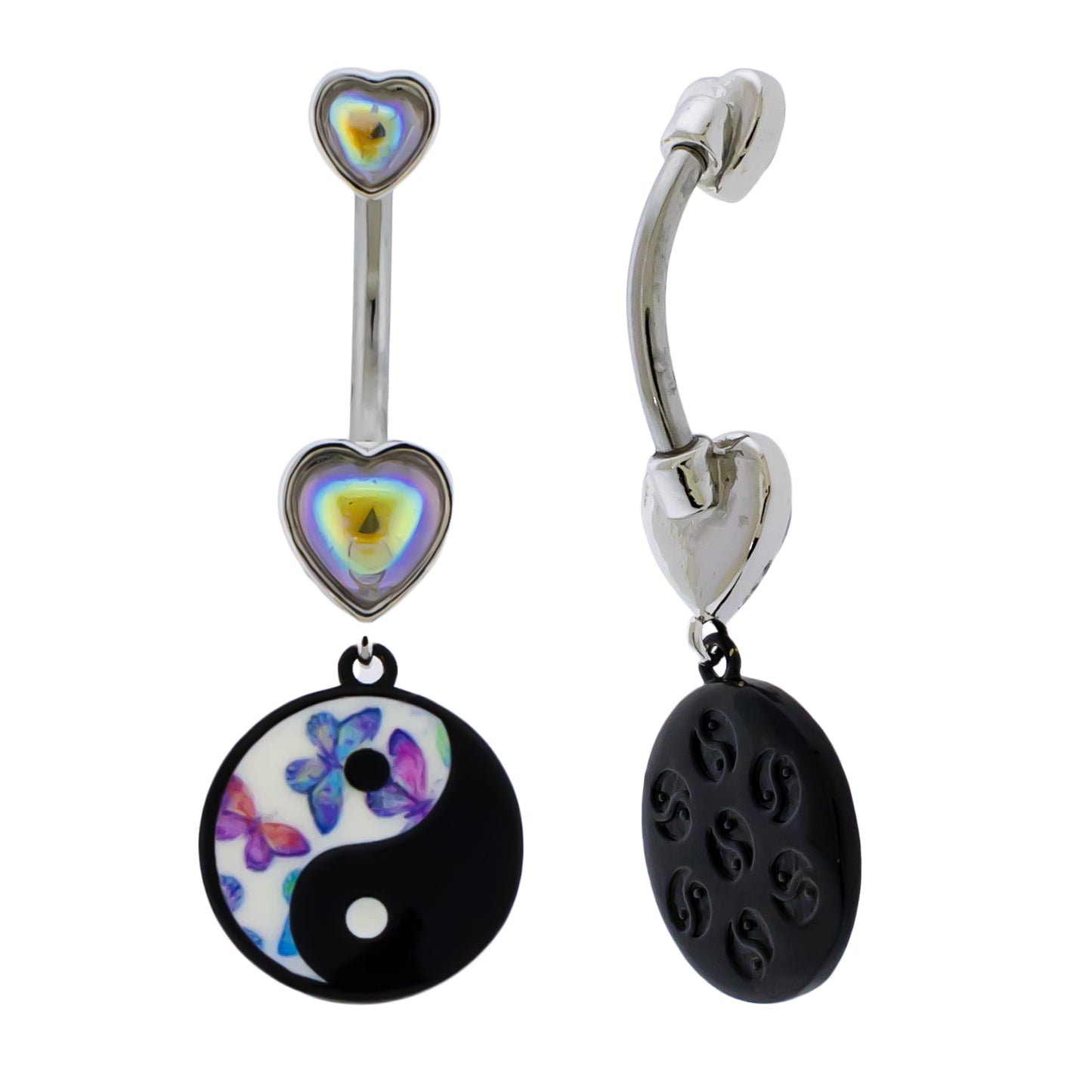 14G Butterfly Yin Yang Navel Ring