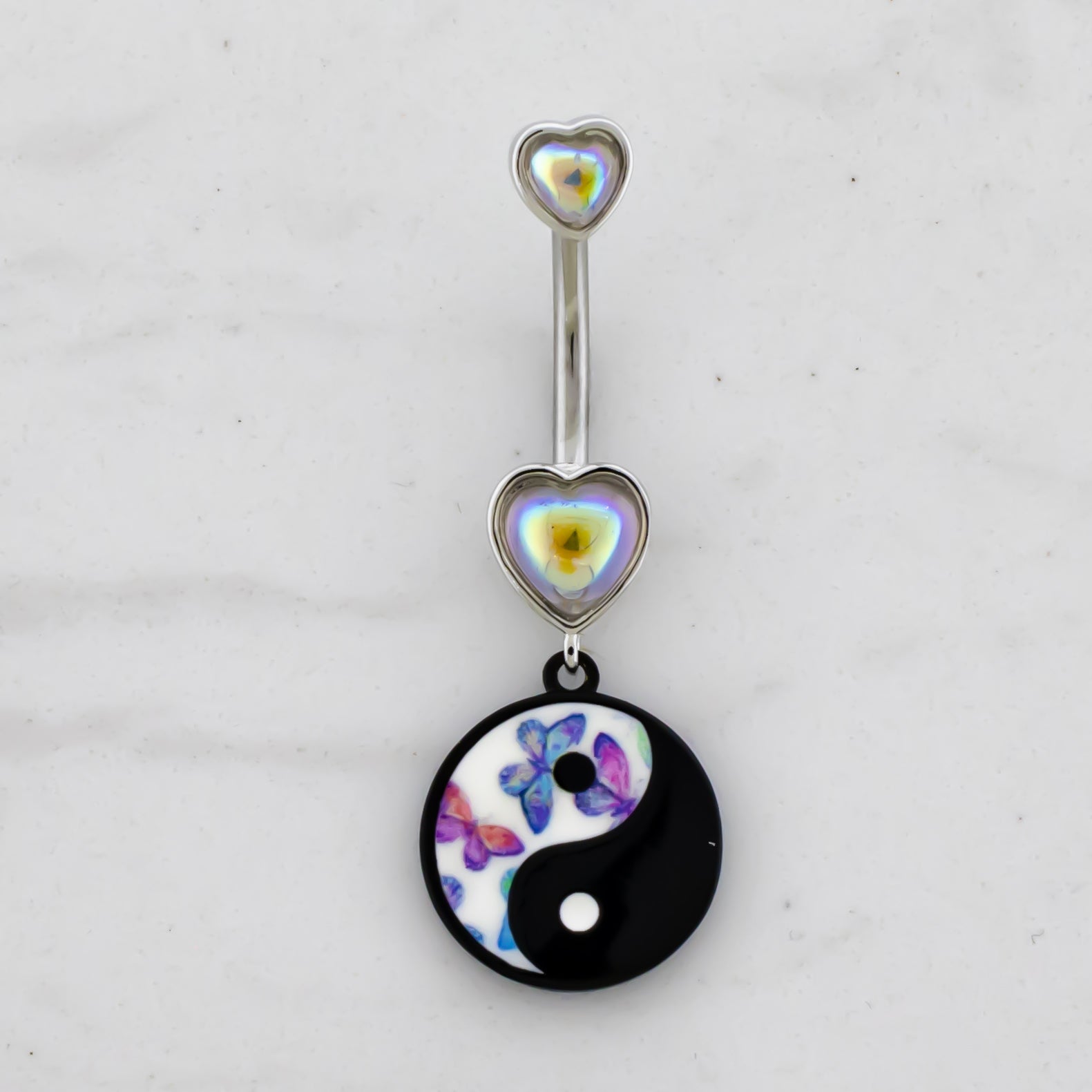 14G Butterfly Yin Yang Navel Ring