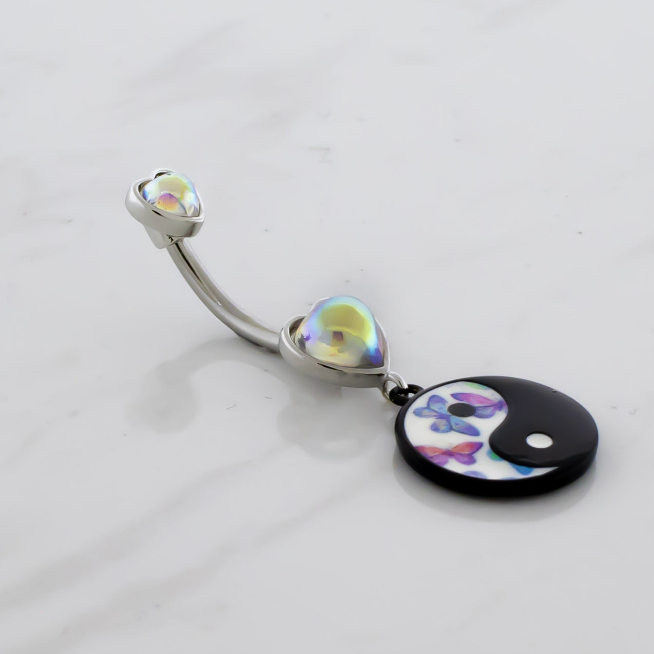 14G Butterfly Yin Yang Navel Ring