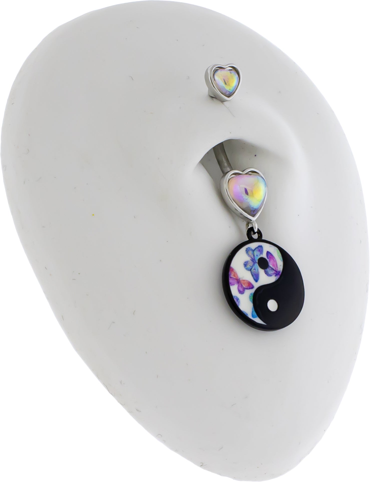 14G Butterfly Yin Yang Navel Ring