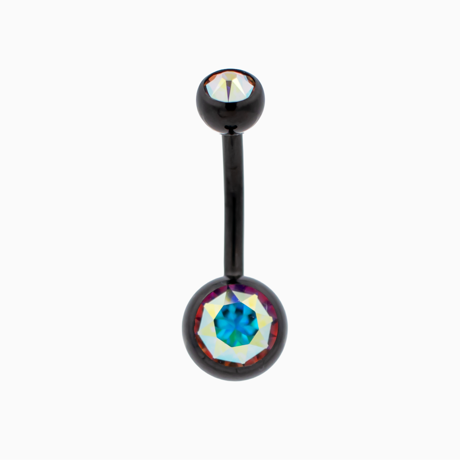 Steel Externally Threaded Navel Ring W/ Black PVD