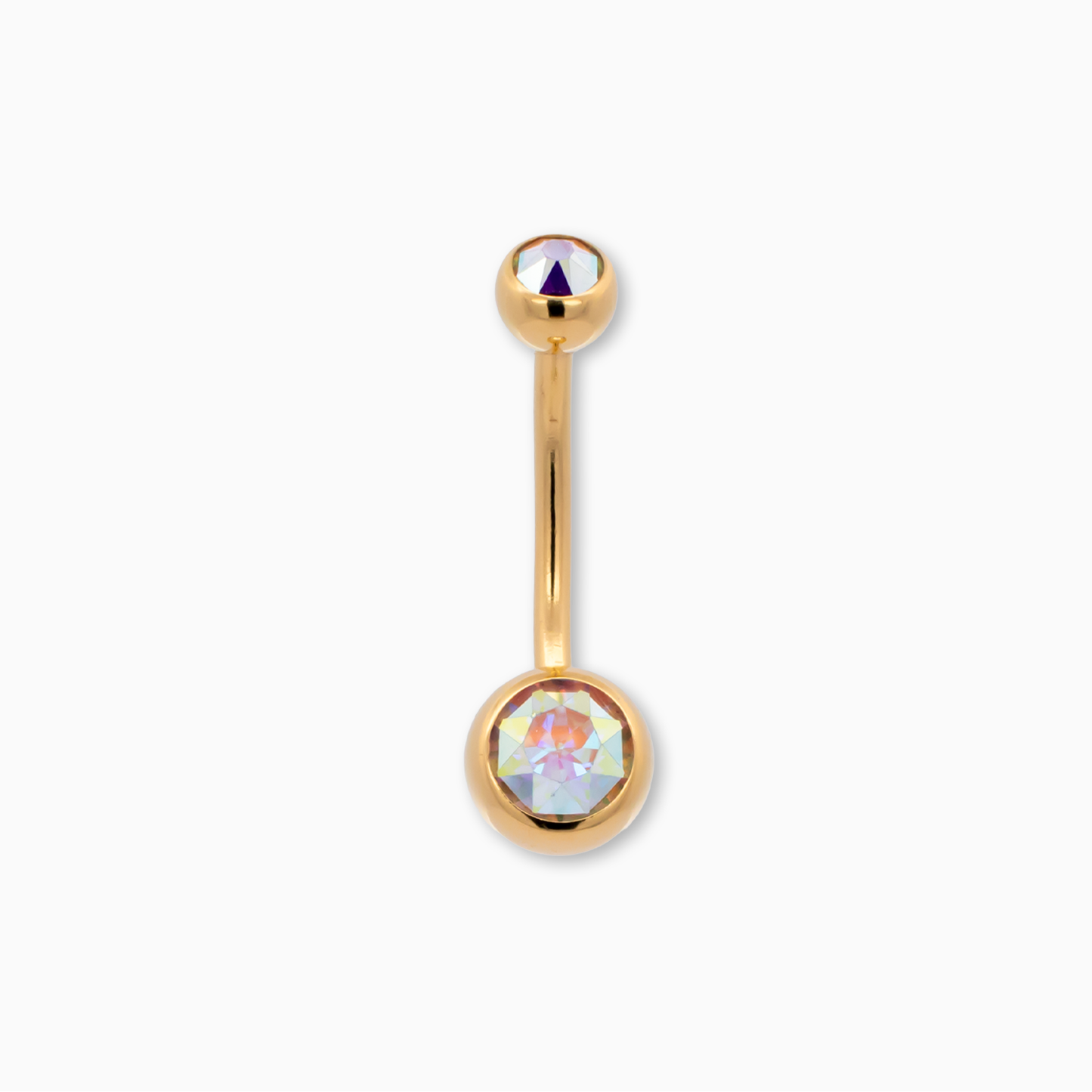 Steel Externally Threaded Navel Ring W/ Gold PVD - Pierced Addiction