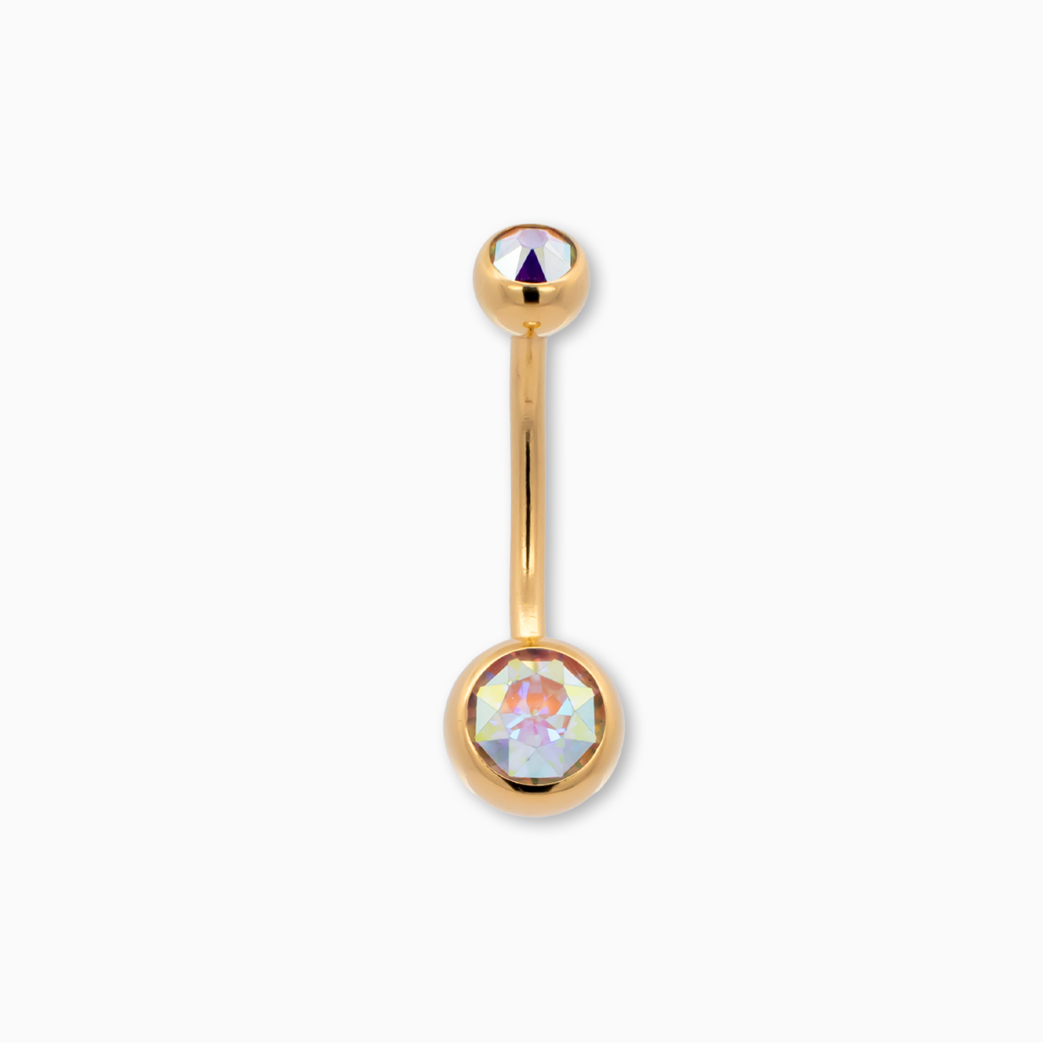 Steel Externally Threaded Navel Ring W/ Gold PVD - Pierced Addiction