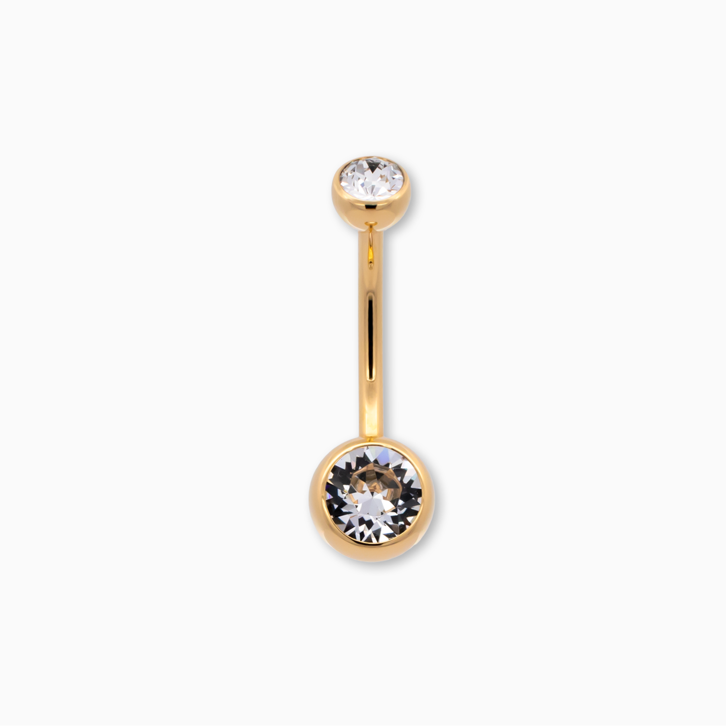 Steel Externally Threaded Navel Ring W/ Gold PVD - Pierced Addiction