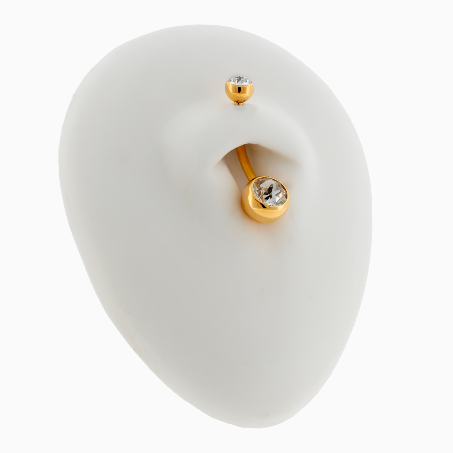 Steel Externally Threaded Navel Ring W/ Gold PVD - Pierced Addiction