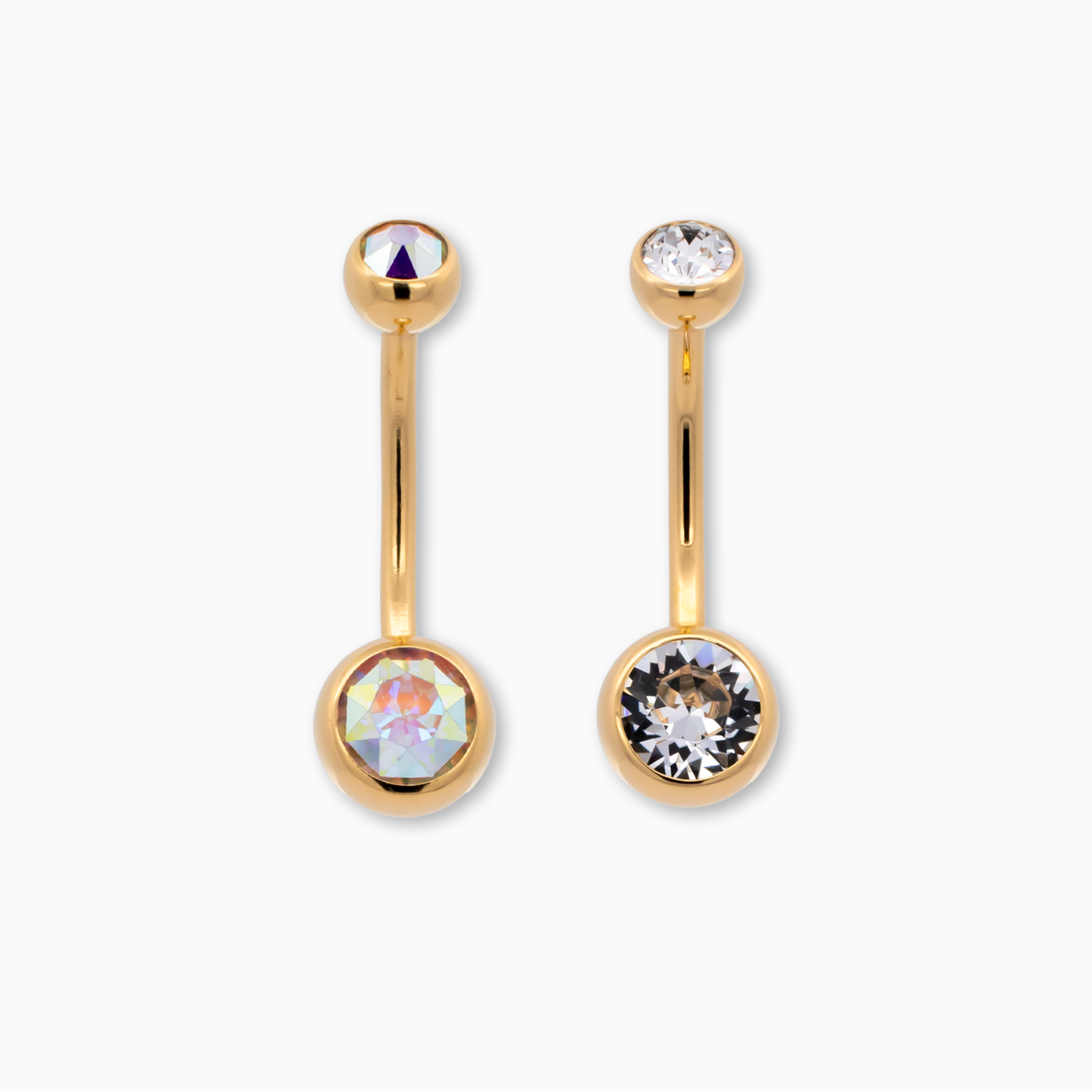 Steel Externally Threaded Navel Ring W/ Gold PVD - Pierced Addiction