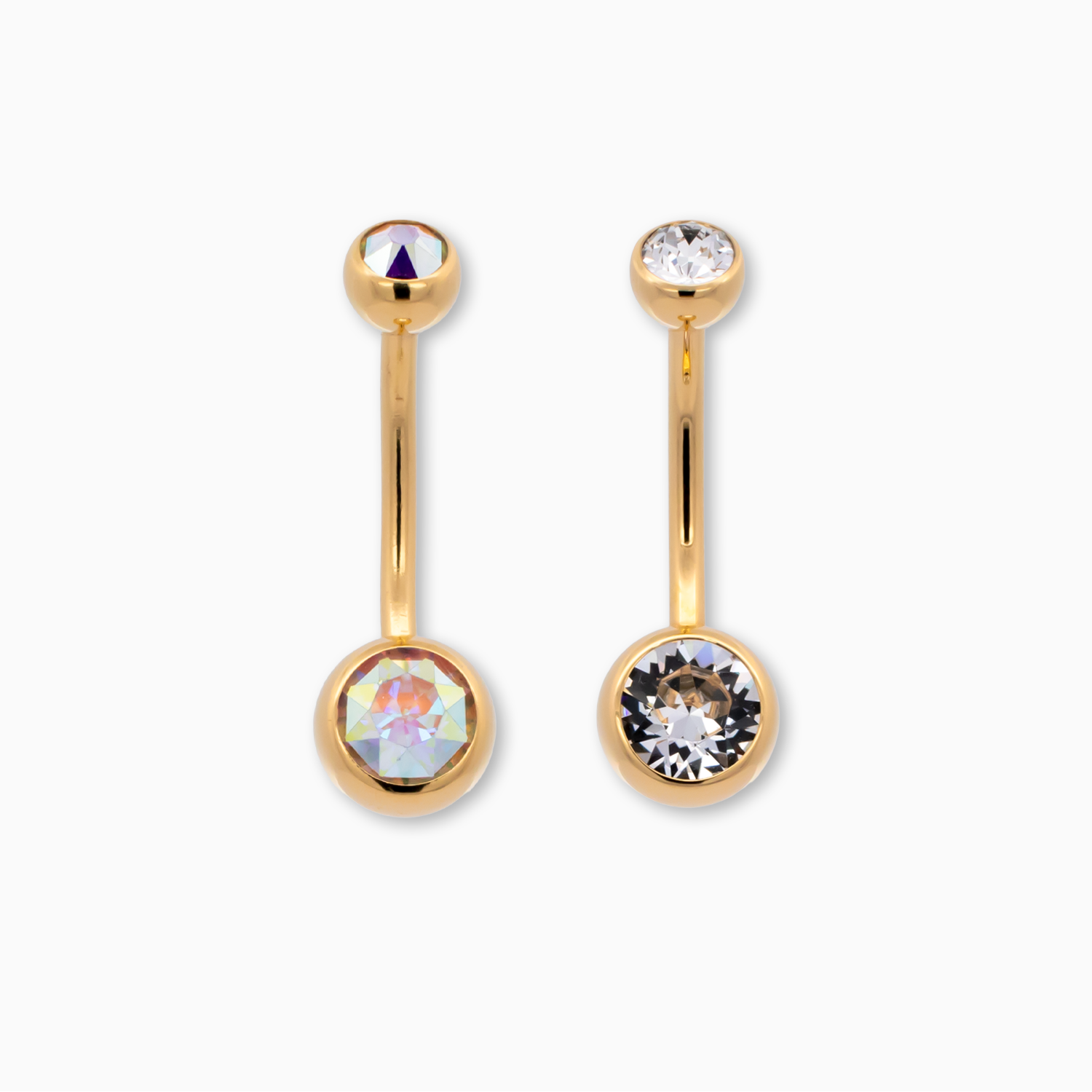 Steel Externally Threaded Navel Ring W/ Gold PVD - Pierced Addiction