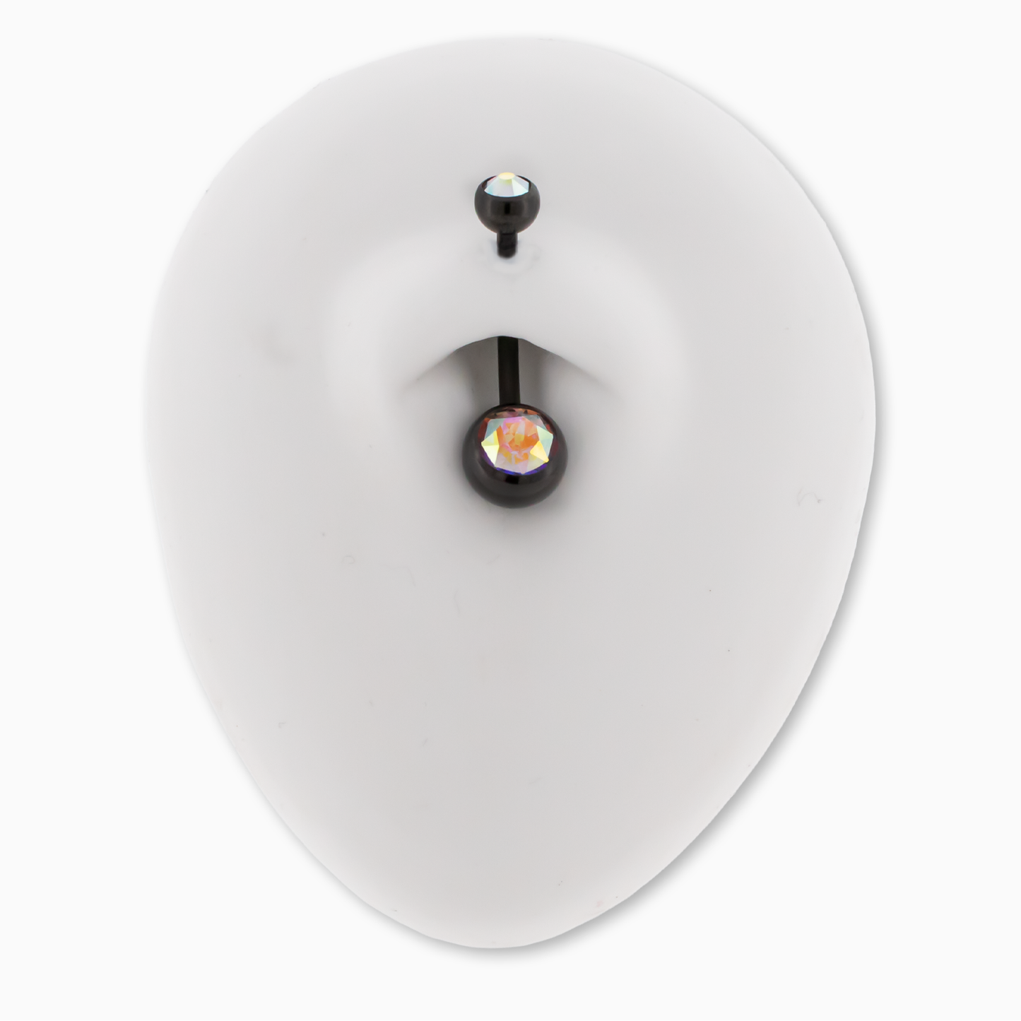 Steel Externally Threaded Navel Ring W/ Black PVD