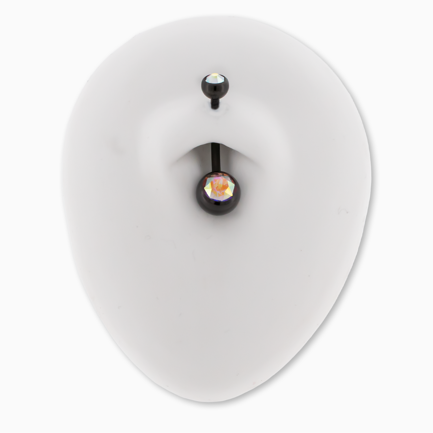Steel Externally Threaded Navel Ring W/ Black PVD