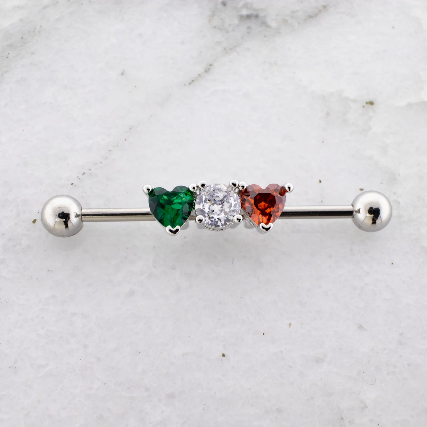 14G Ireland Gem Flag Industrial Barbell - Pierced Addiction