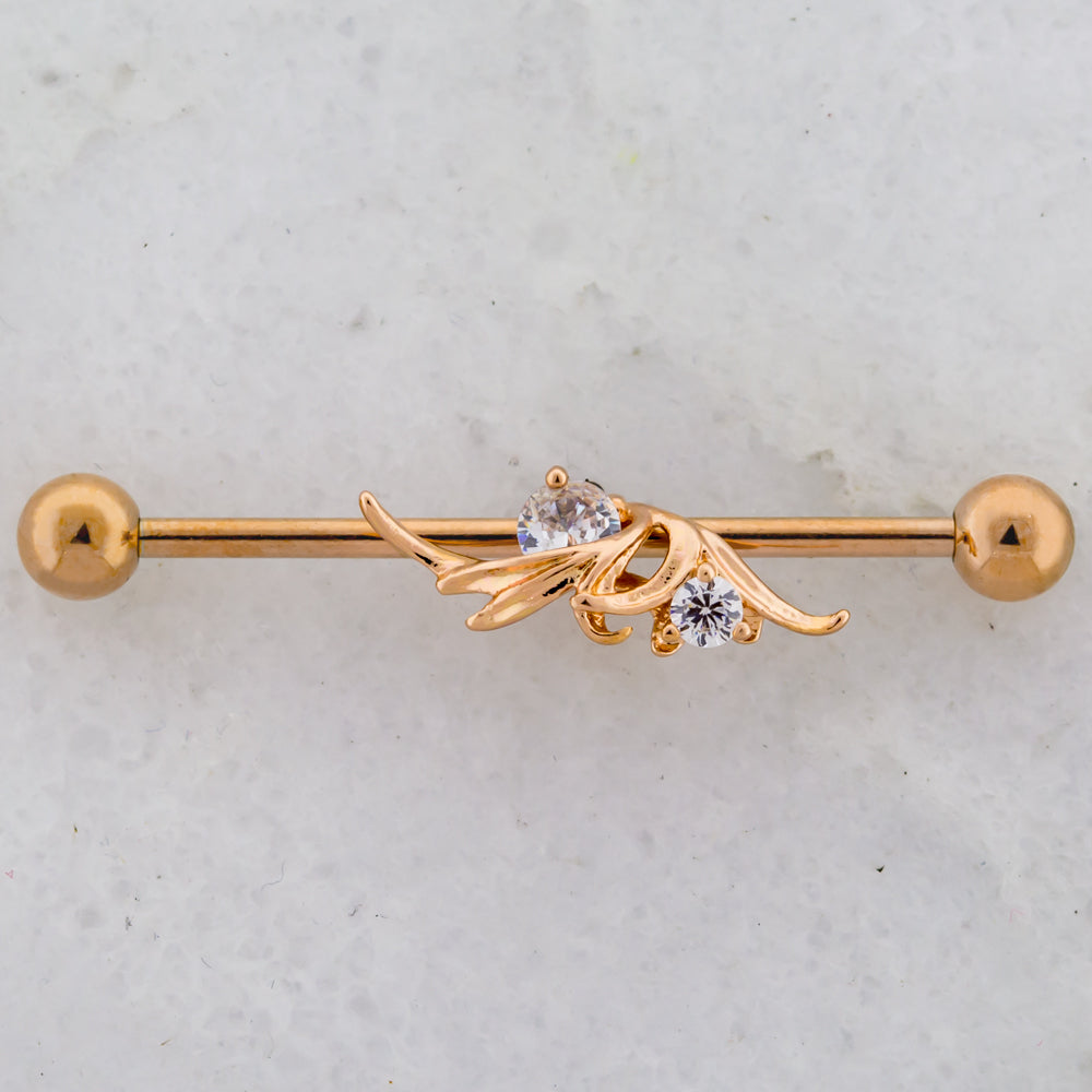14g Industrial Barbell - Petal Swirl - Pierced Addiction