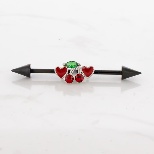 14G Industrial Barbell - Cherry - Pierced Addiction