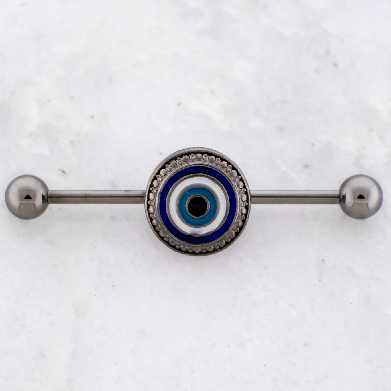 14G Evil Eye Industrial Barbell - Pierced Addiction