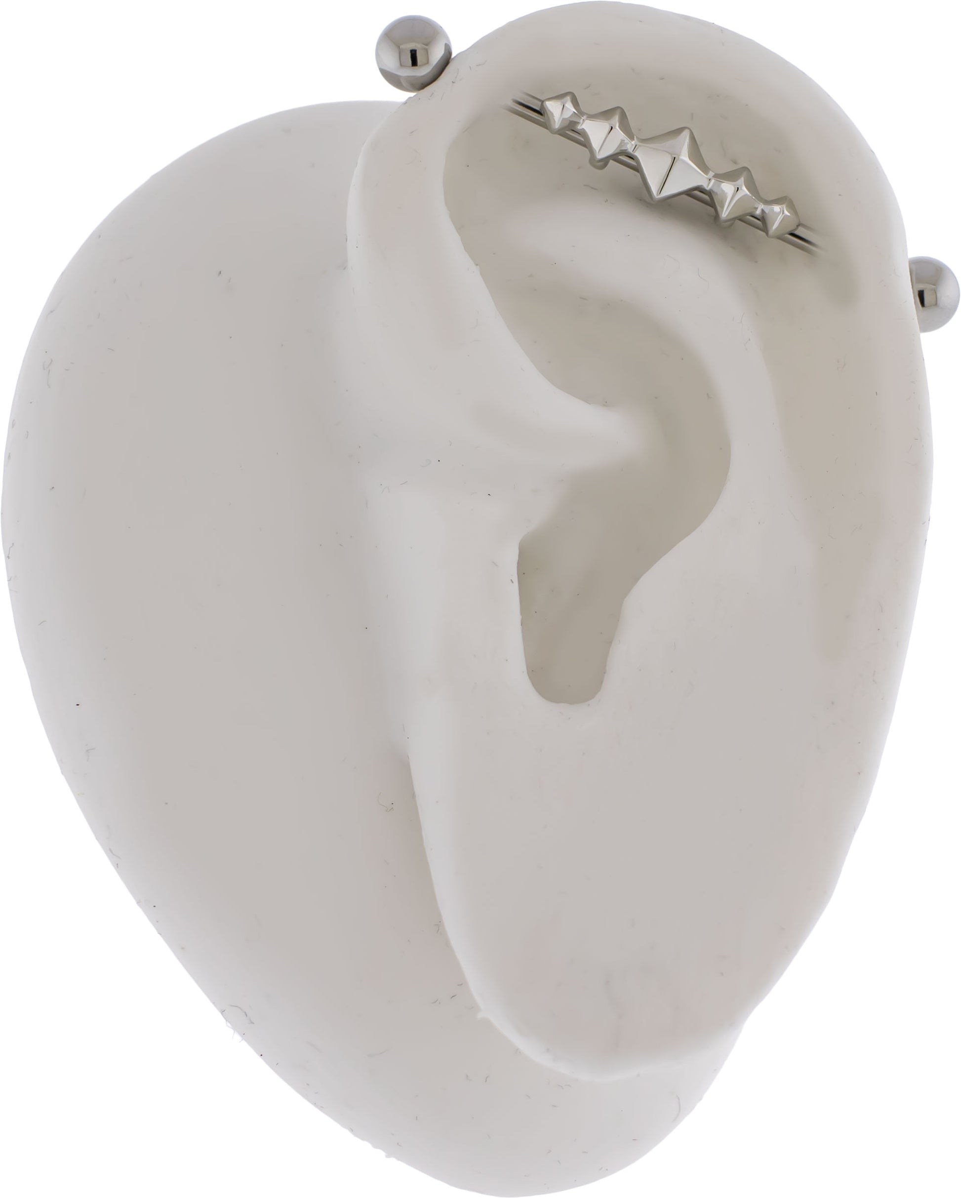 14G Industrial Barbell - Pyramid Studs - Pierced Addiction