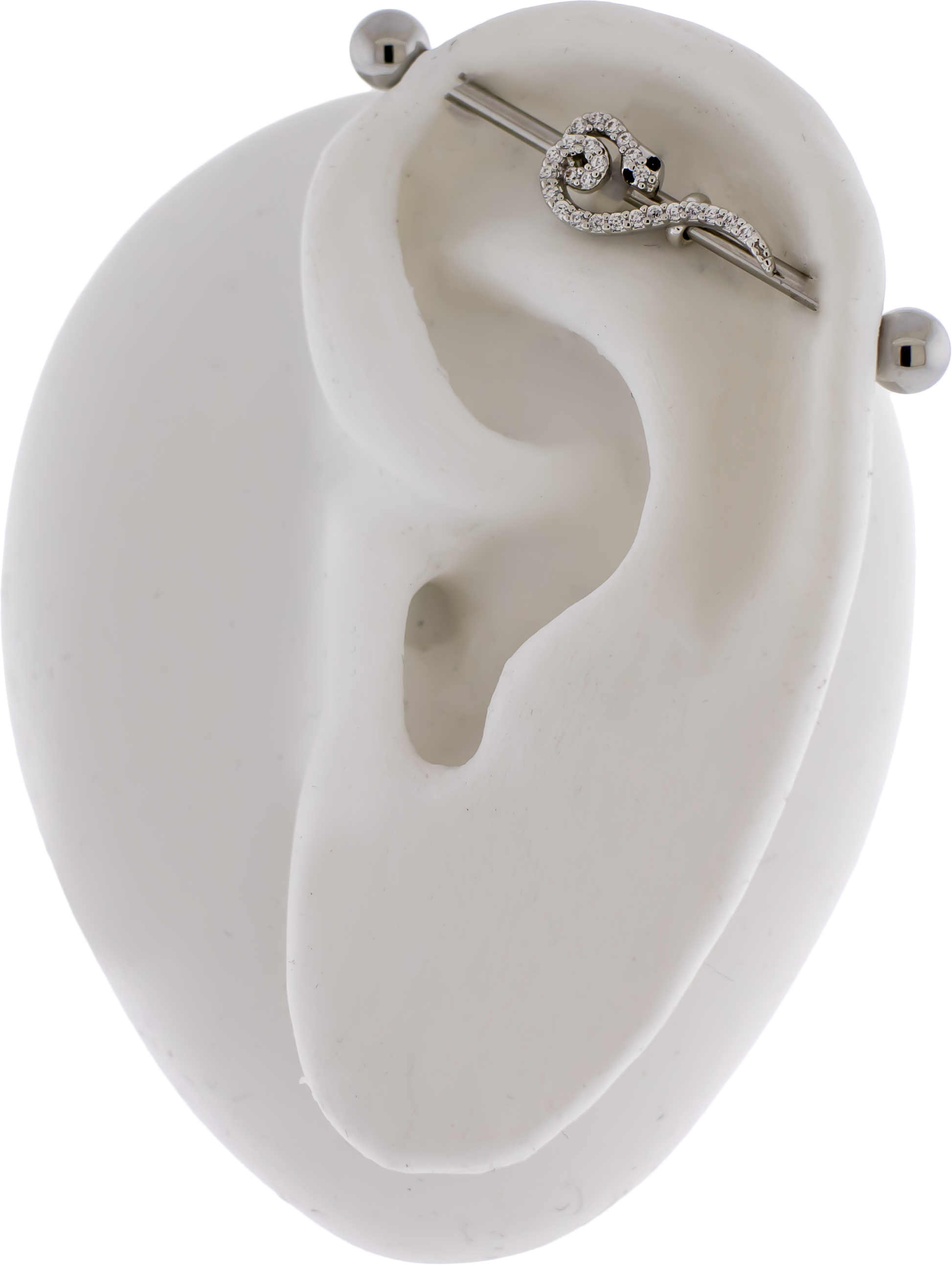 14G Industrial Barbell - Pave Snake - Pierced Addiction