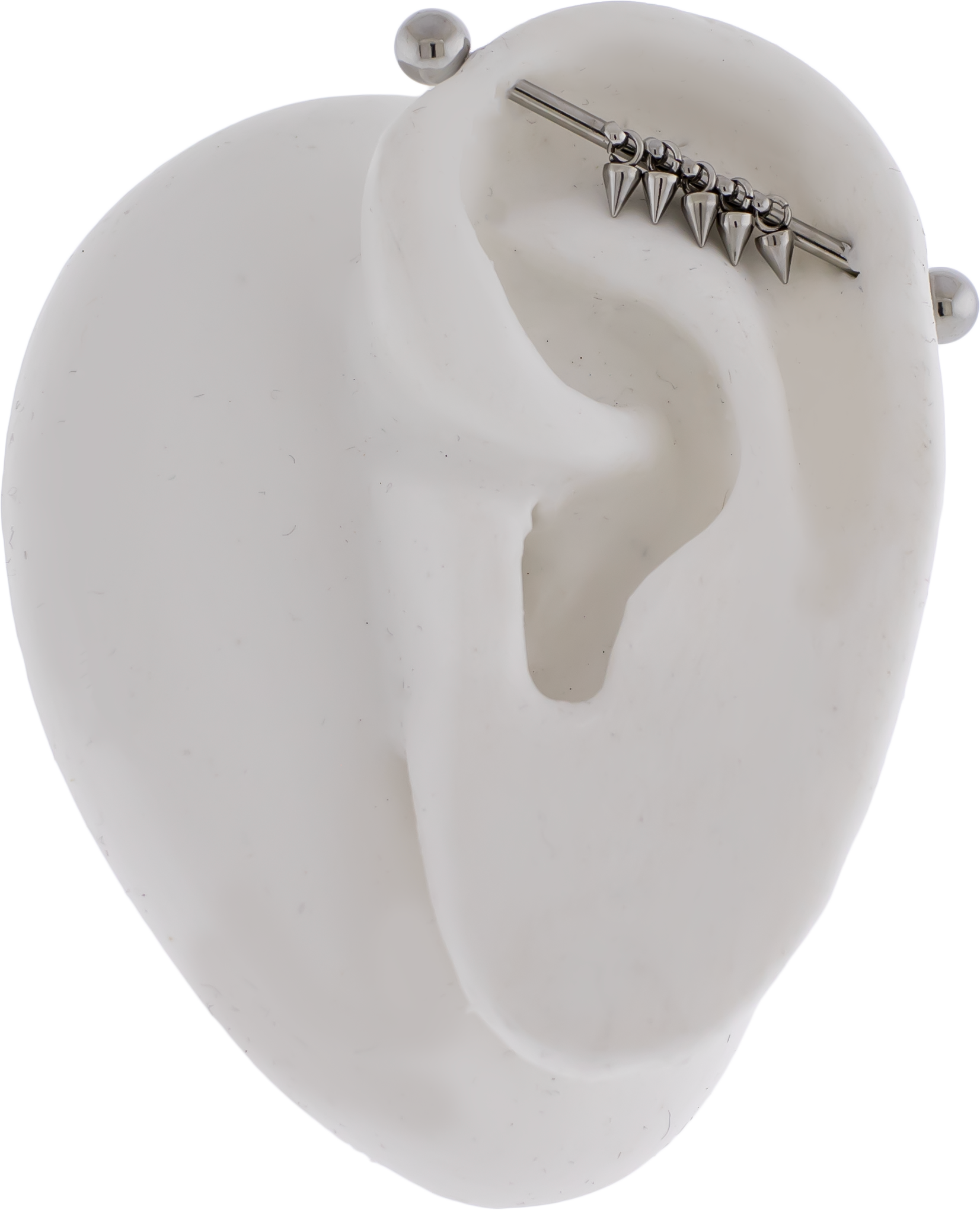 14G Industrial Barbell - Dangling Spikes - Pierced Addiction
