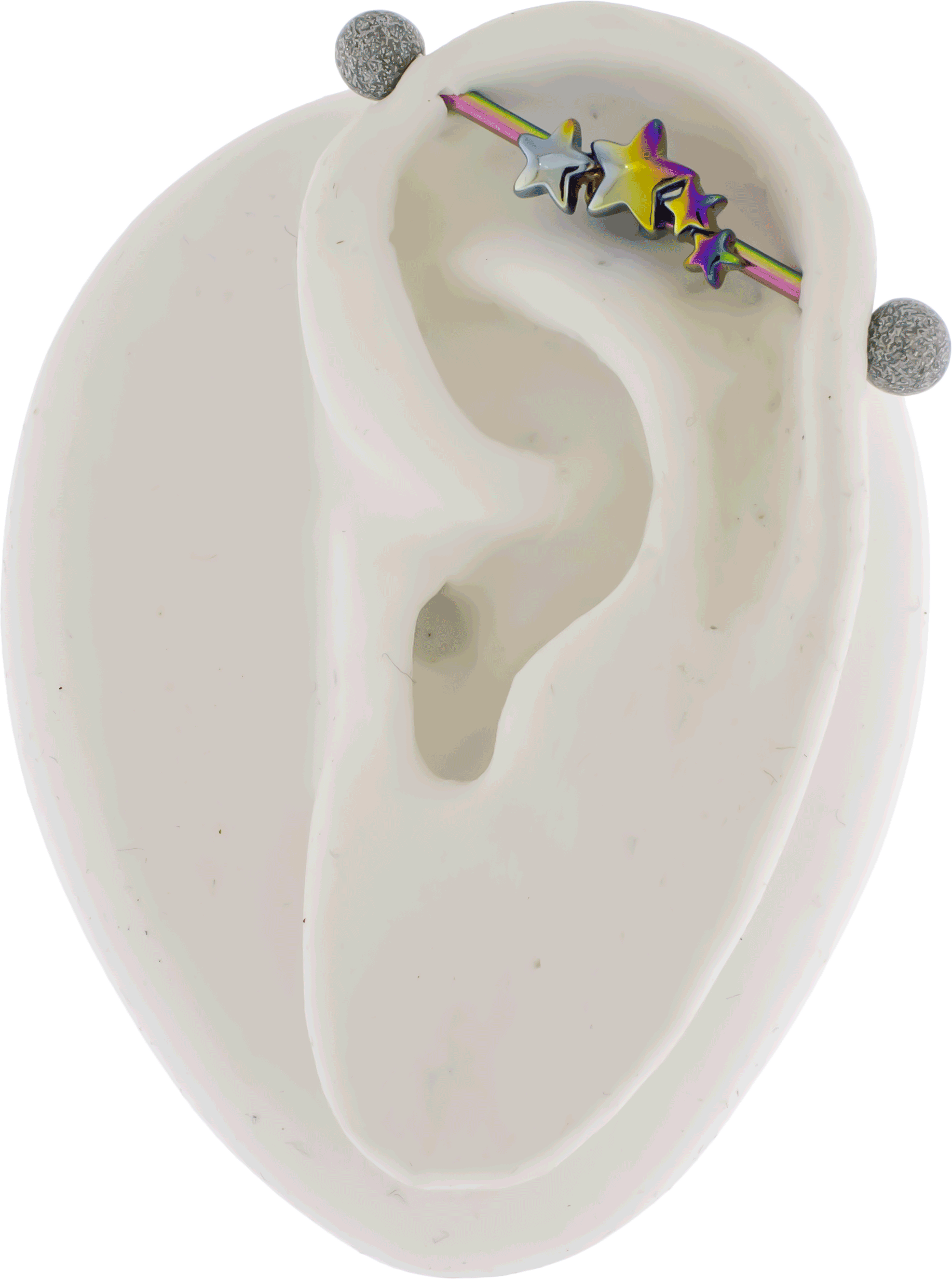 14G Industrial Barbell - Rainbow Star - Pierced Addiction