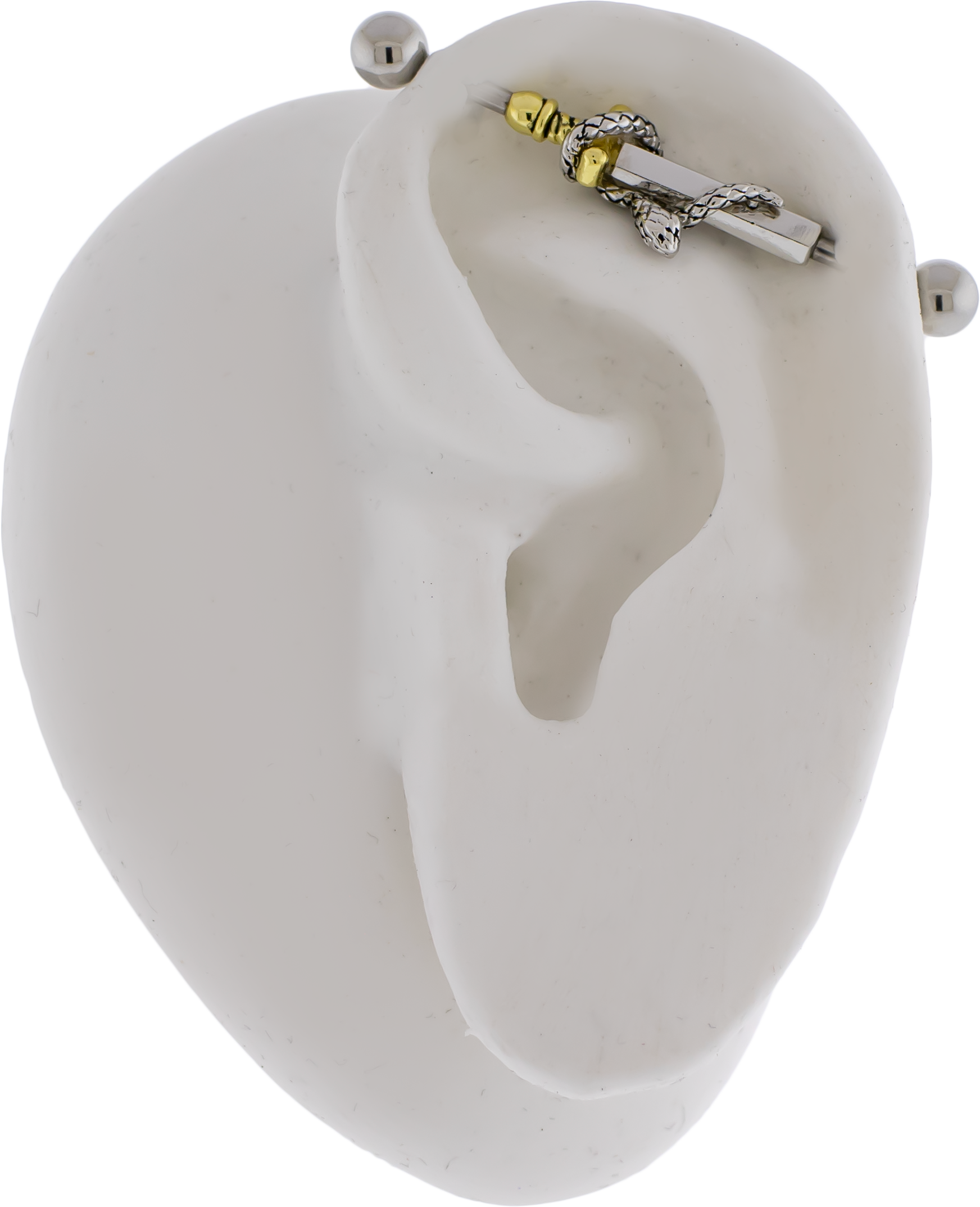 14G Industrial Barbell - Snake Wrapped on Sword - Pierced Addiction