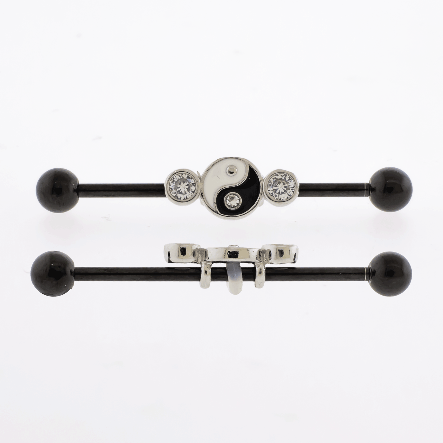 14G Industrial Barbell - Yin and Yang - Pierced Addiction