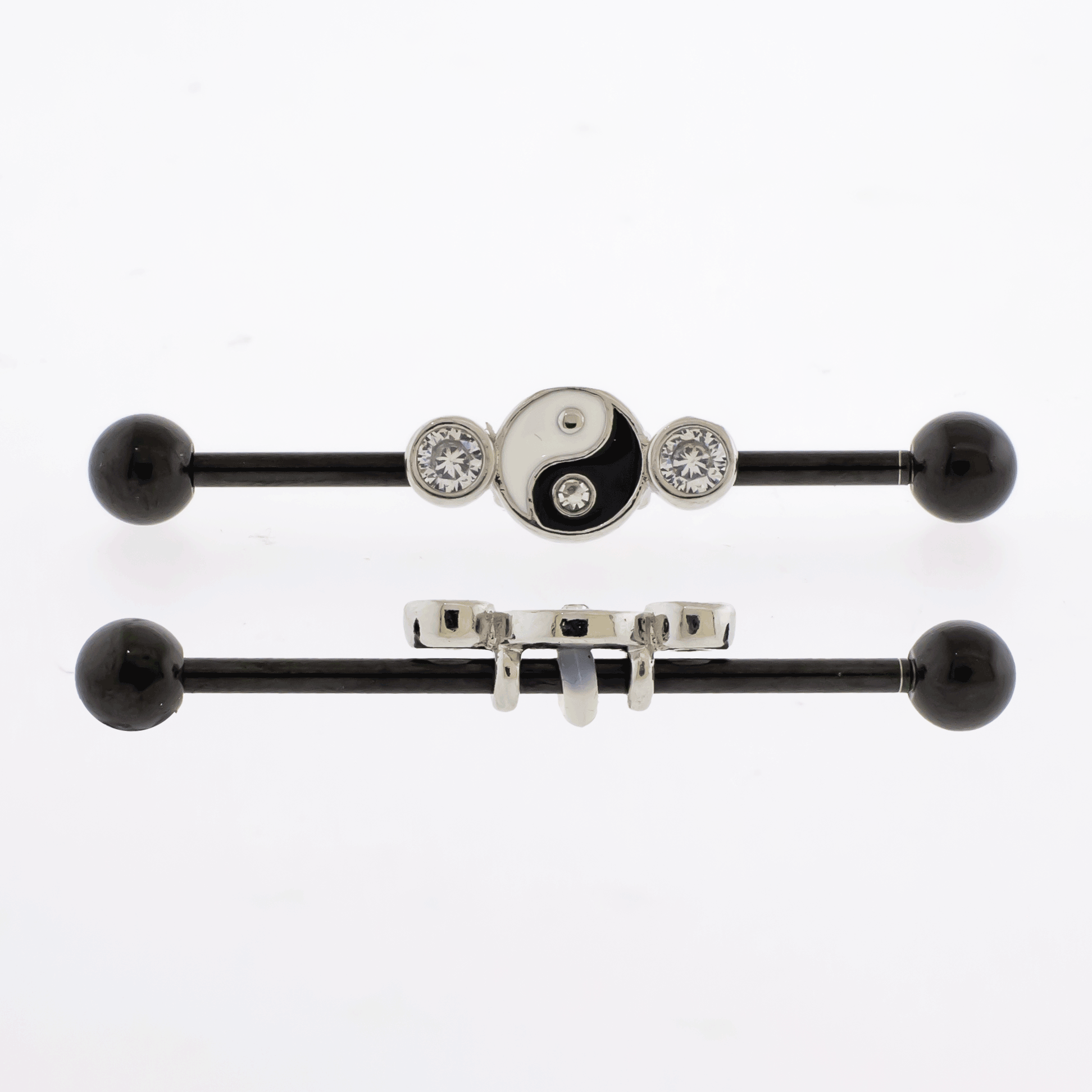 14G Industrial Barbell - Yin and Yang - Pierced Addiction