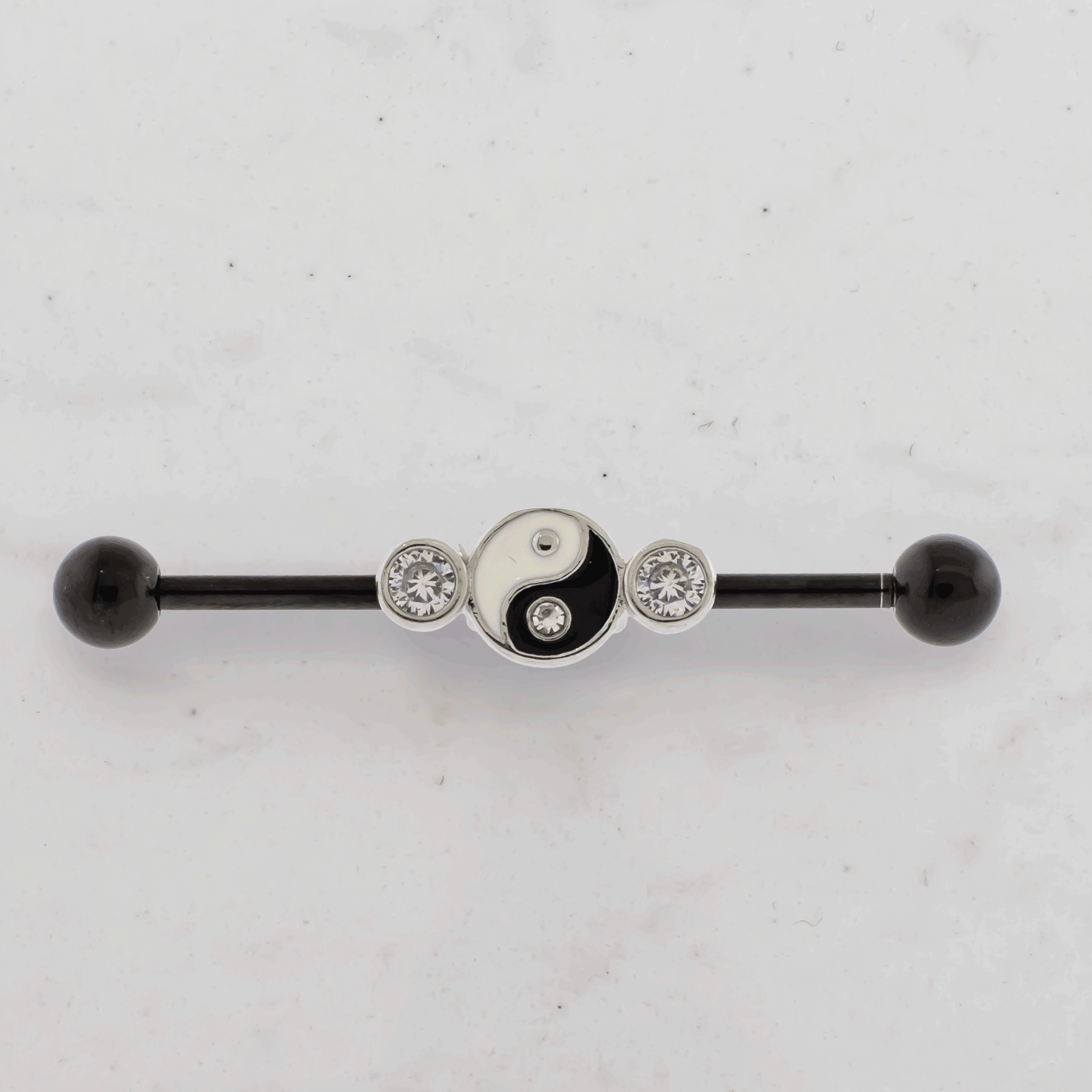 14G Industrial Barbell - Yin and Yang - Pierced Addiction