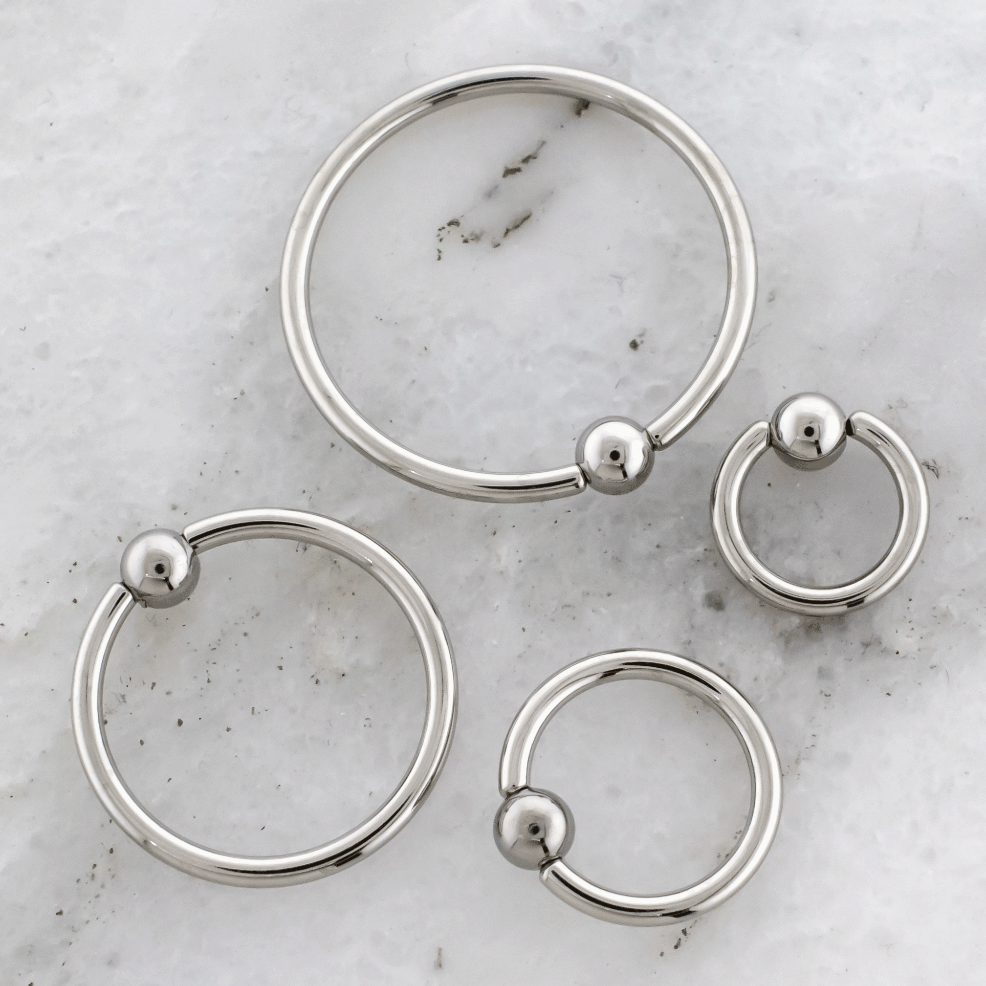 Steel Bead Rings 16G Implant Grade Steel Captive Bead Rings
