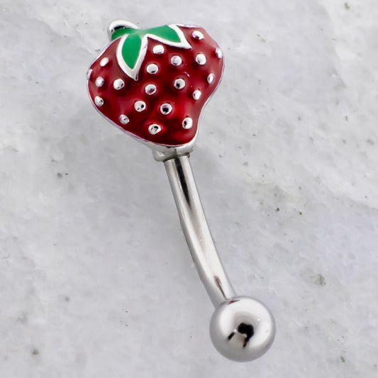 16G Strawberry Curved Barbell - Pierced Addiction