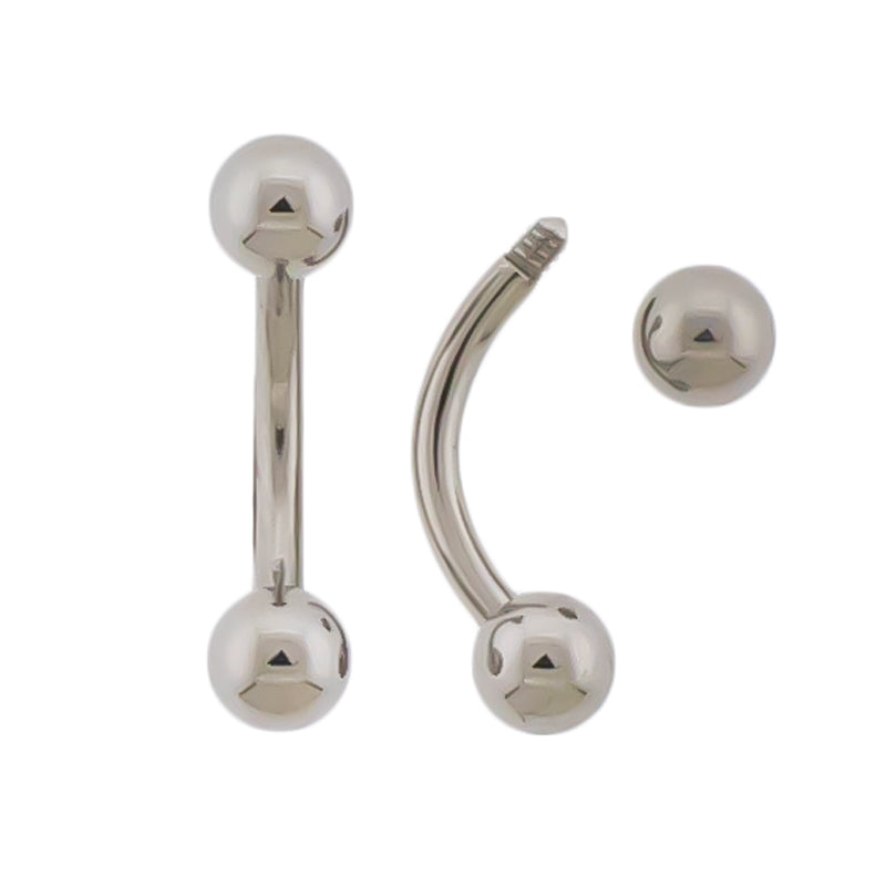 18G Steel Externally Threaded Curve Barbell - Pierced Addiction
