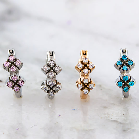 Ear Clicker - Gem Cluster 16G - Pierced Addiction