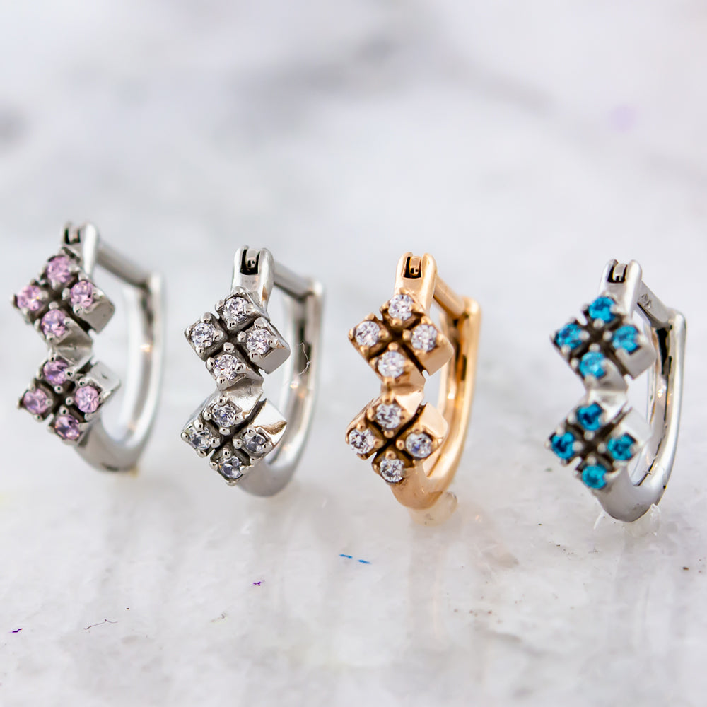 Ear Clicker - Gem Cluster 16G - Pierced Addiction