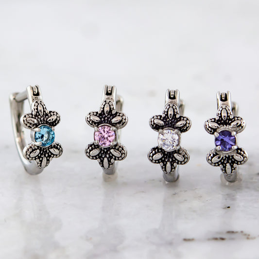 Ear Clicker - Petals and Gem 16G
