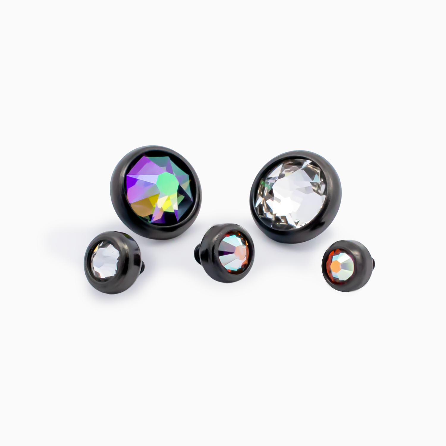 Steel Internally Threaded Gem Disc W/ Black PVD