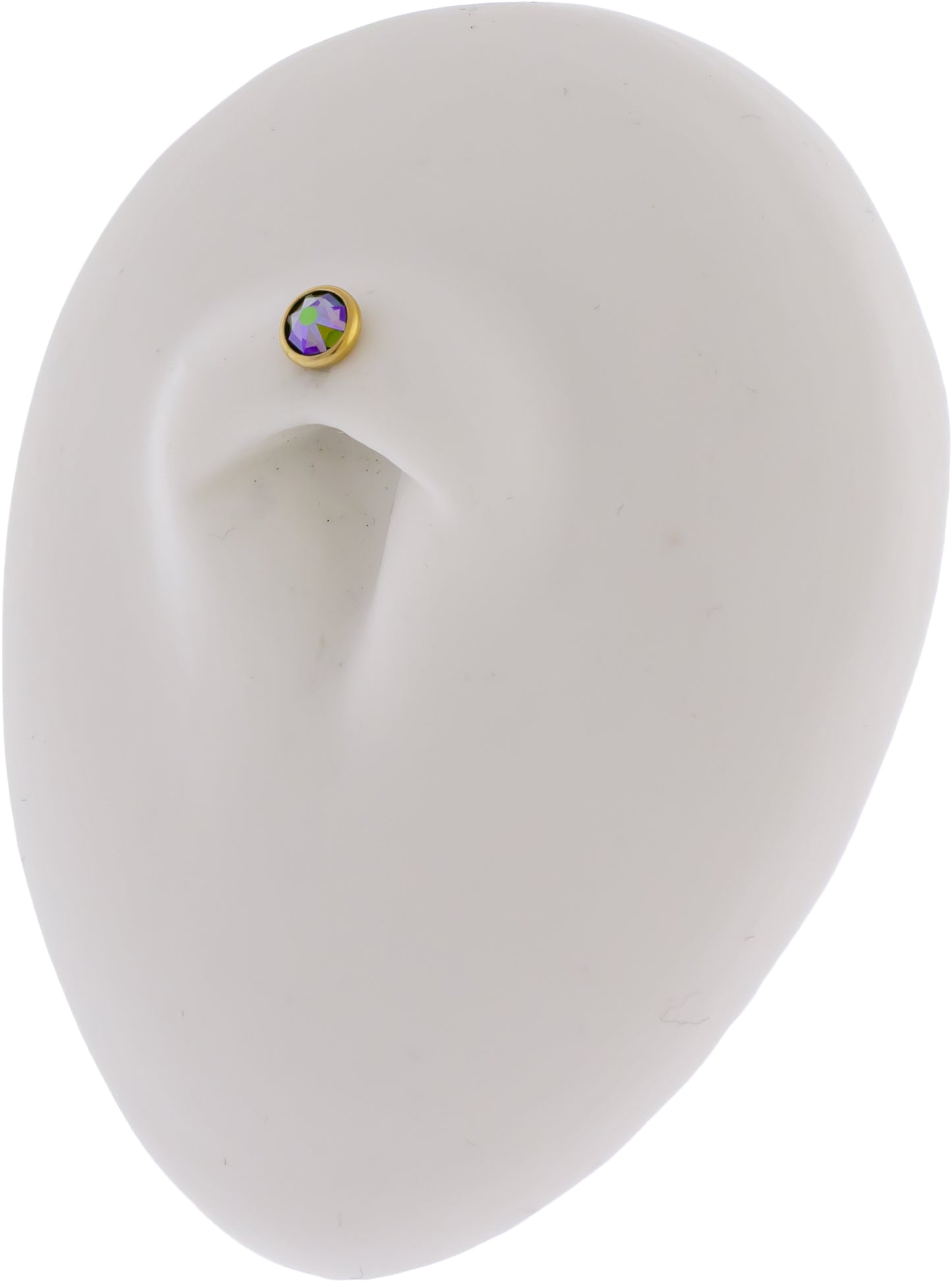 Steel Internally Threaded Gold PVD Gem Disc