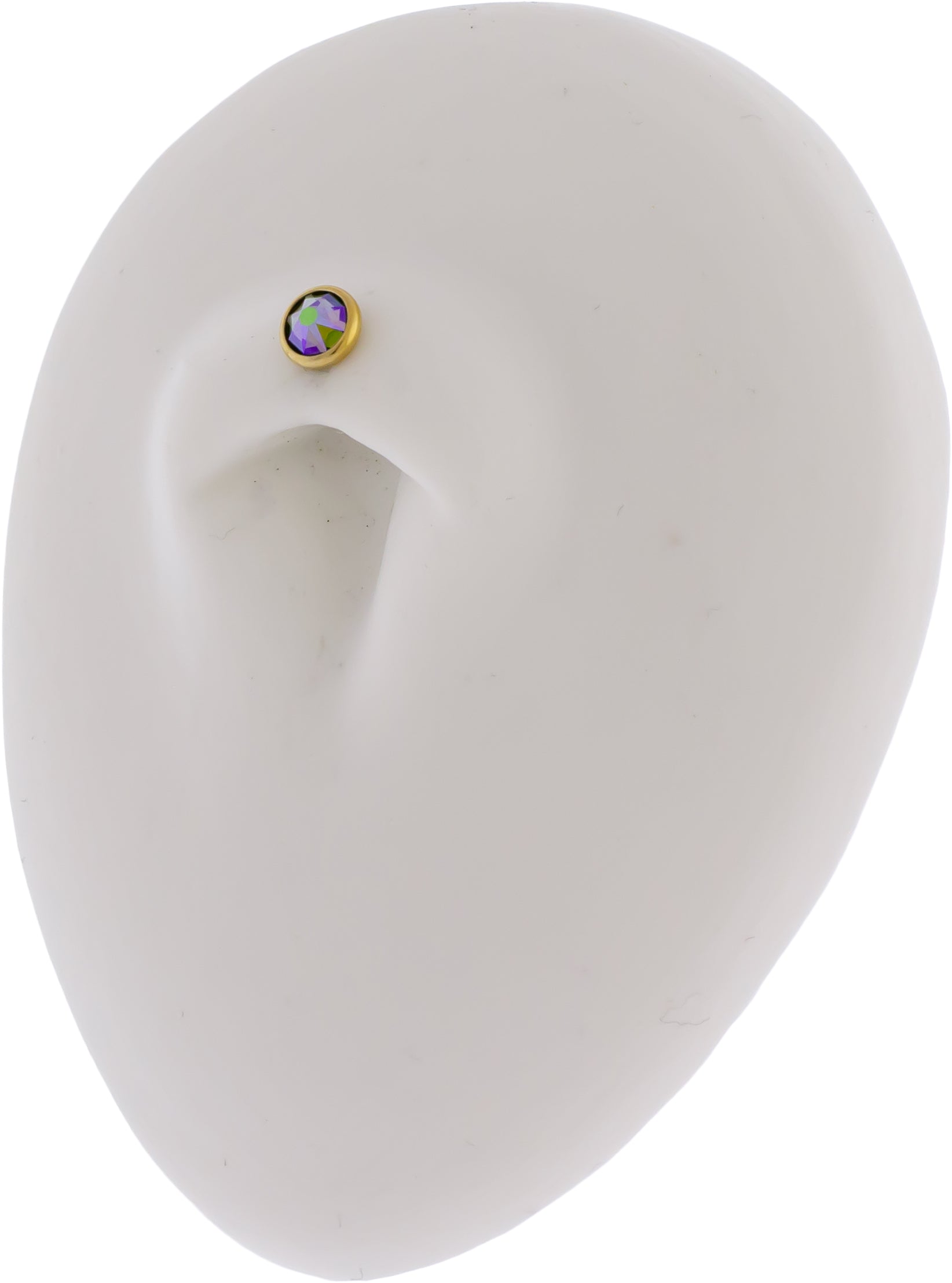 Steel Internally Threaded Gold PVD Gem Disc