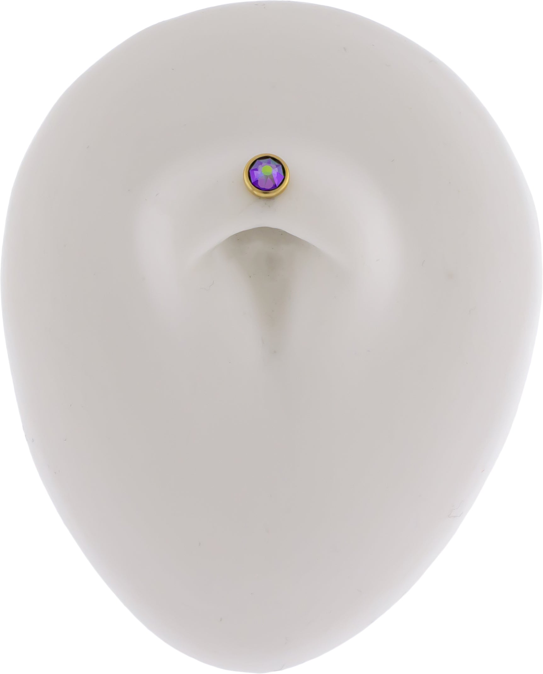 Steel Internally Threaded Gold PVD Gem Disc