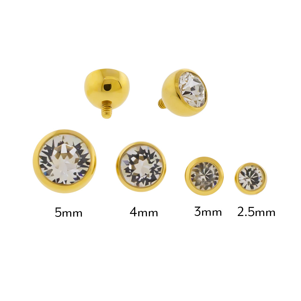 Steel Internally Threaded Gold PVD Gem Ball