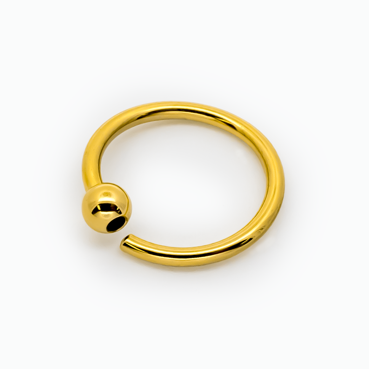 14G - 20G Gold Plated Steel Fixed Bead Captive Rings