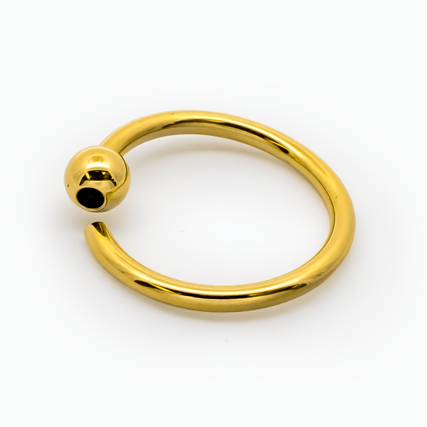 14G - 20G Gold Plated Steel Fixed Bead Captive Rings