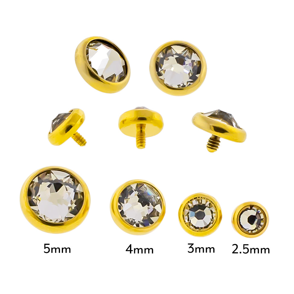 Steel Internally Threaded Gold PVD Gem Disc